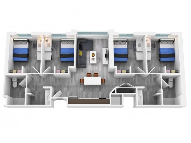 4 bedroom 2 bathroom floorplan