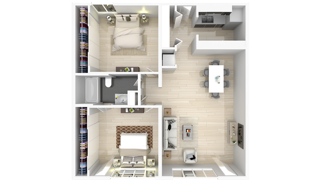 2 Bedroom x 1 Bathroom