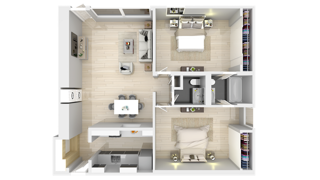 2 Bedroom x 1.5 Bathroom