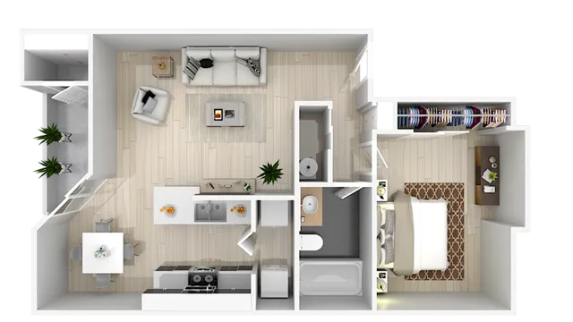 One Bedroom One Bathroom