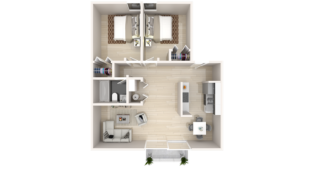 2 Bedroom X 1 Bathroom