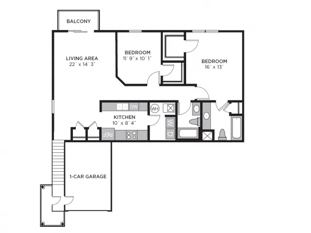 Chase Flat B | 2 Bedroom Apartment Home | LC New Albany