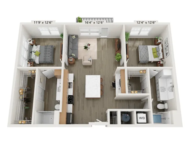 2x2 E | Floor Plan