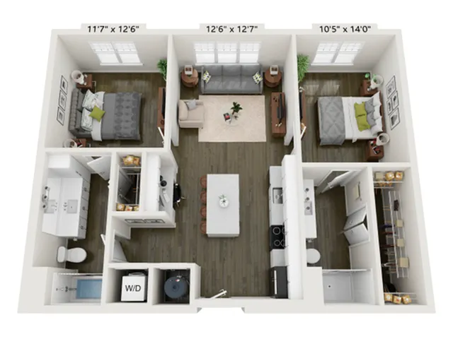 2x2 A | Floor Plan
