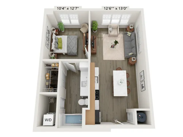 1x1 B | Floor Plan