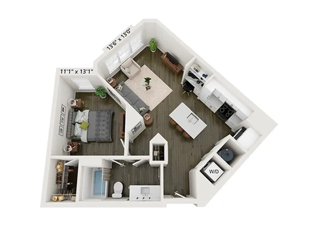 1x1 F | Floor Plan
