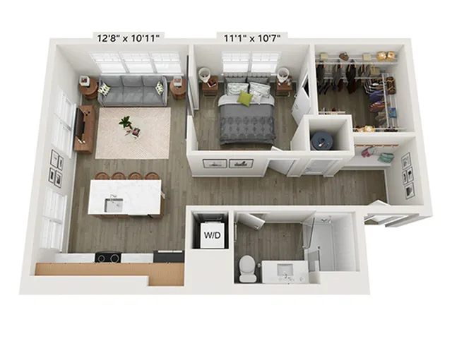 1x1 H | Floor Plan