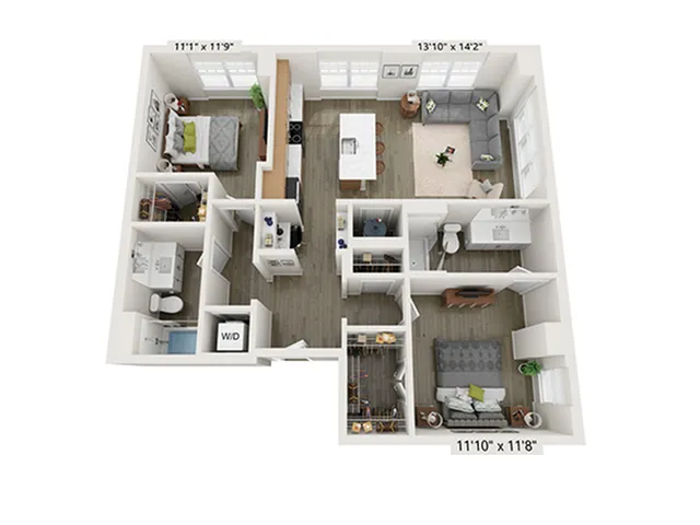 2x2 C | Floor Plan