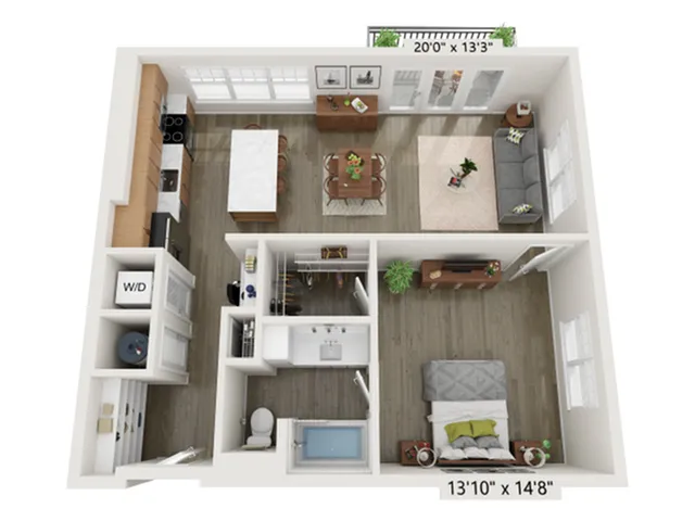 1x1 K | Floor Plan