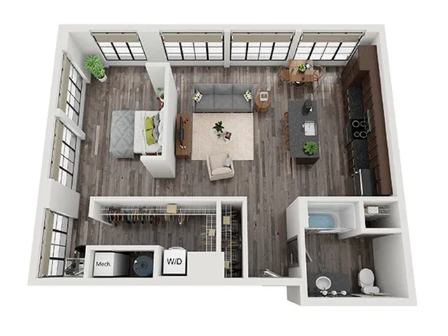 Open 1x1 C Floor Plan