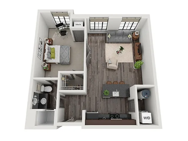 1x1 A Floor Plan