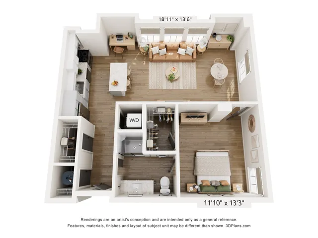 1BR Type G Floor Plan