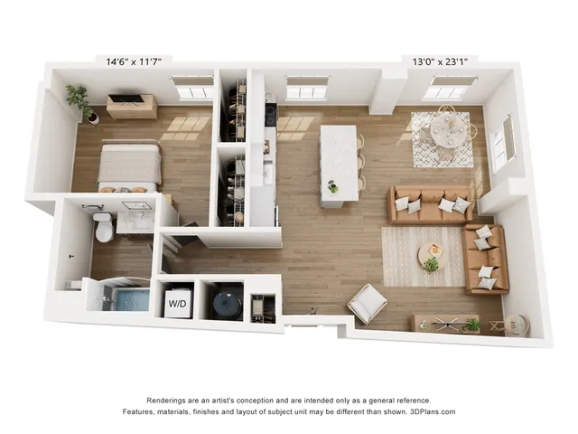 1BR Type O Floor Plan