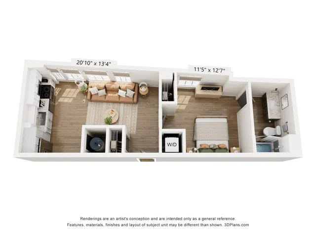 1BR Type T Floor Plan