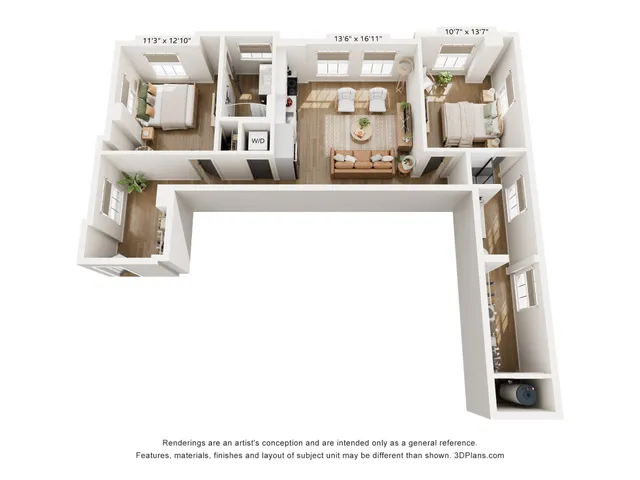 2BR Type G Floor Plan