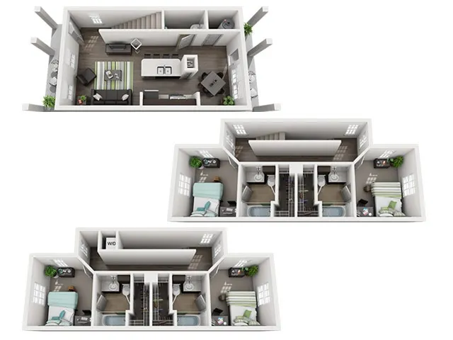 Cascade 4x4.5 3D floor plan