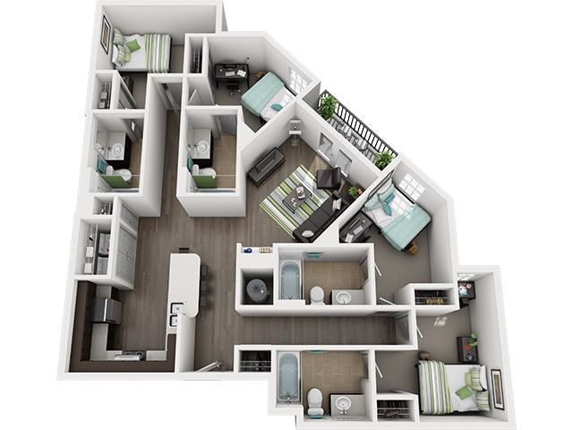 Junction 4x4 3D floor plan