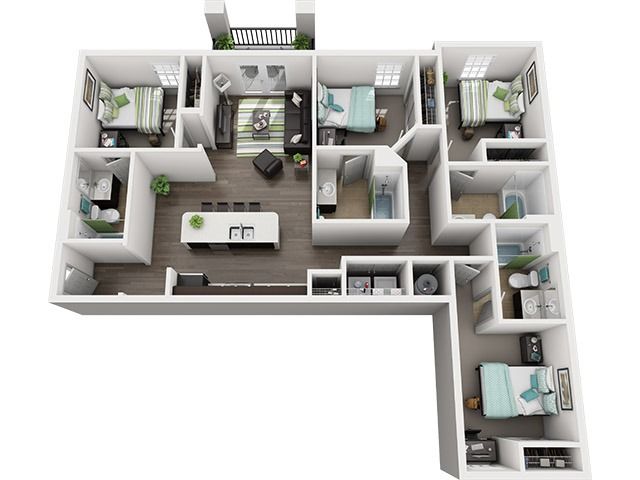 Madison 4x4 3D floor plan