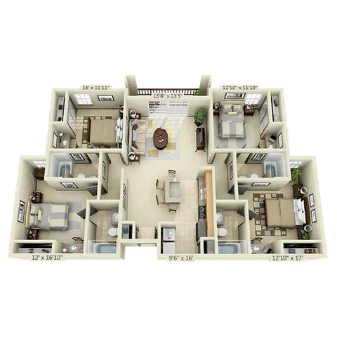 4 bed 4 bath