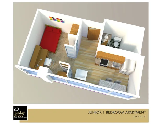 1 bedroom / 1 bathroom