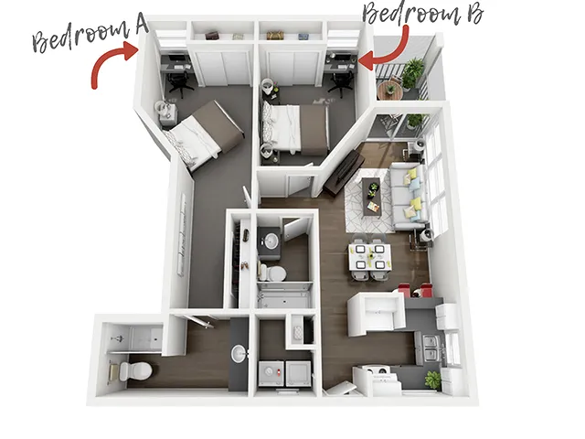 2 Bed 2 Bath Large | On50 | Tampa FL Apartments