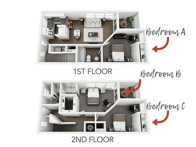 3 Bed 2 Bath Standard | On50 | Tampa FL Apartments