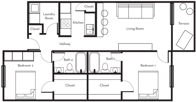 2 Bedroom-2 Bathroom Updgraded Unit