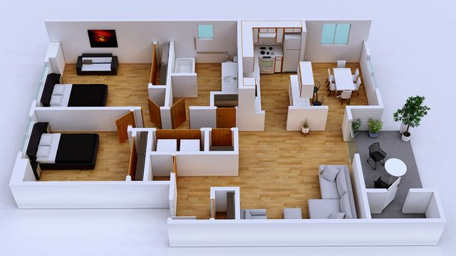 2x1 3D Floorplan