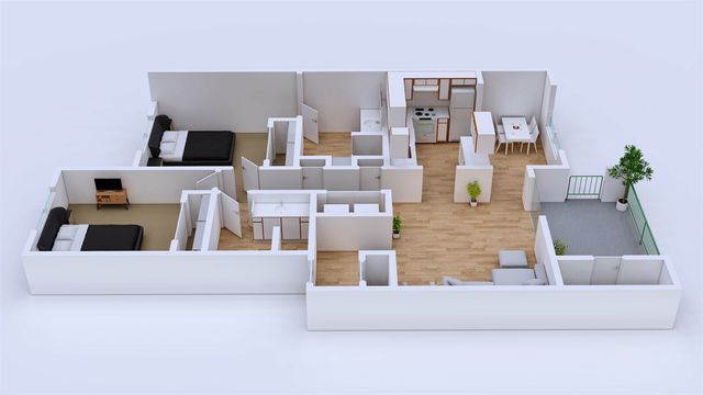 2x2 3D Floorplan