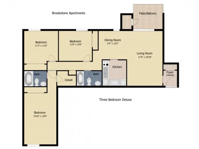 3 Bedroom 2 Bath Deluxe