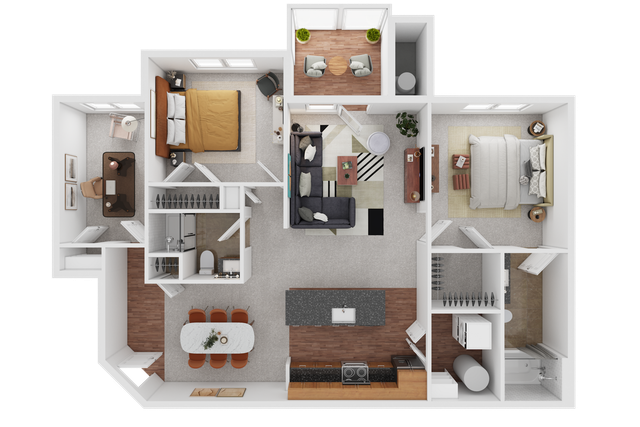 2 bedroom 2 bath w/den