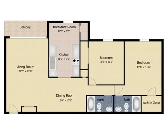 2 Bedroom 2 Bath