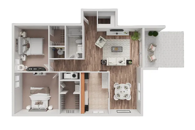2 Bed 1.5 Bath