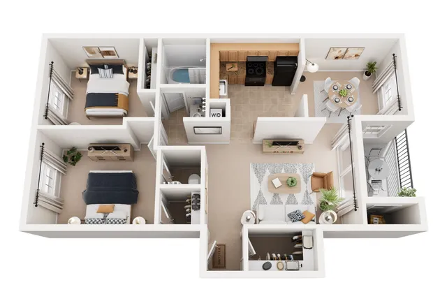 2 Bed 1.5 Bath