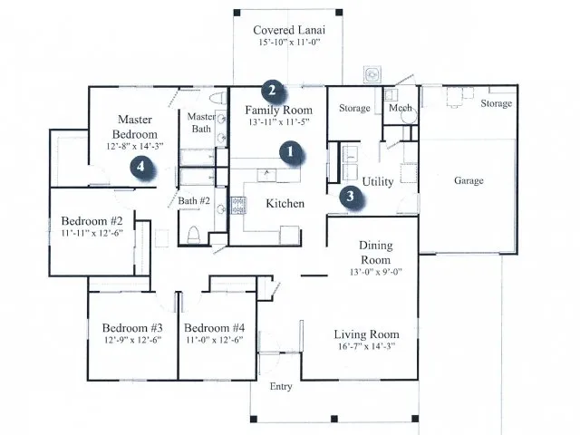 4 Bedroom Floor Plan | hickam housing floor plans | Hickam Communities