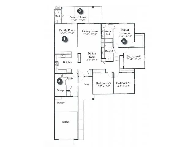 4 Bedroom Floor Plan | hickam housing floor plans | Hickam Communities