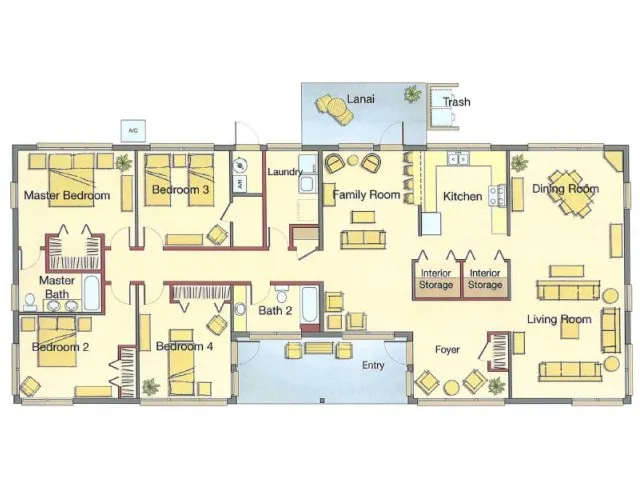 4 Bedroom Floor Plan | hickam housing floor plans | Hickam Communities