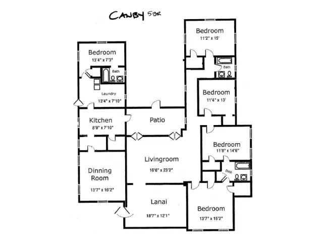 5-bedroom historic stucco on Schofield, 2113 sq ft, open floor plan