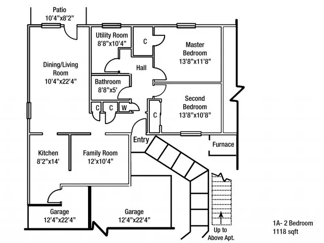 2 Bedroom Floor Plan | Fort Drum On Post Housing | Fort Drum Mountain Community Homes