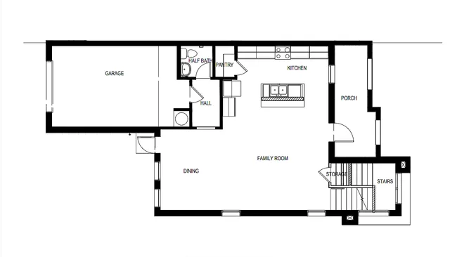 1933 Townhome First Floor Floorplan