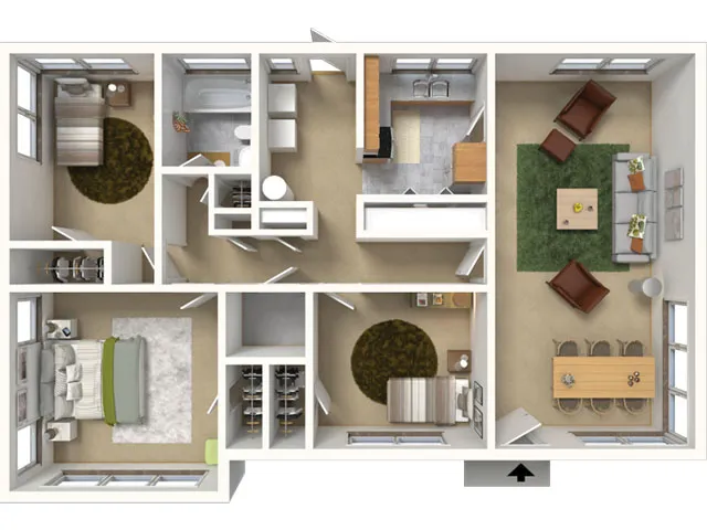 3BR Okika 1045sqft