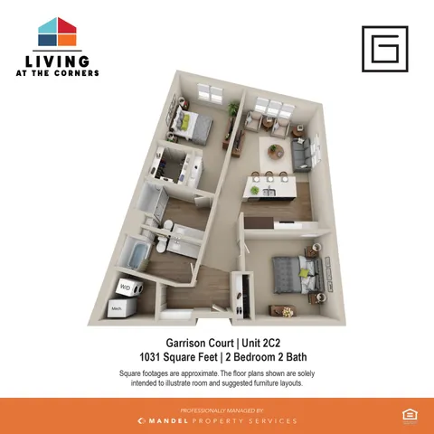 2BR/2BA