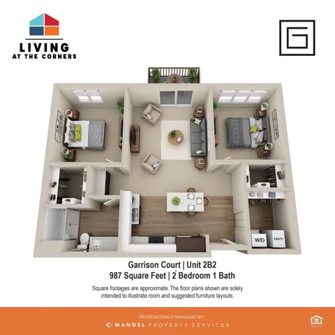 2BR/1BA