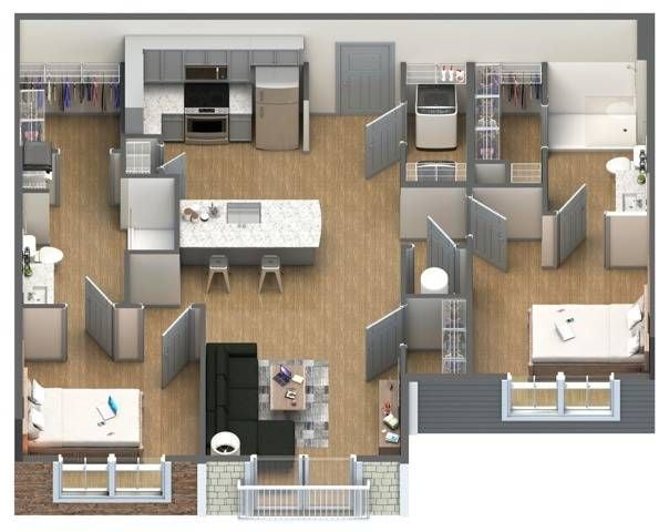 2x2 Floor plan