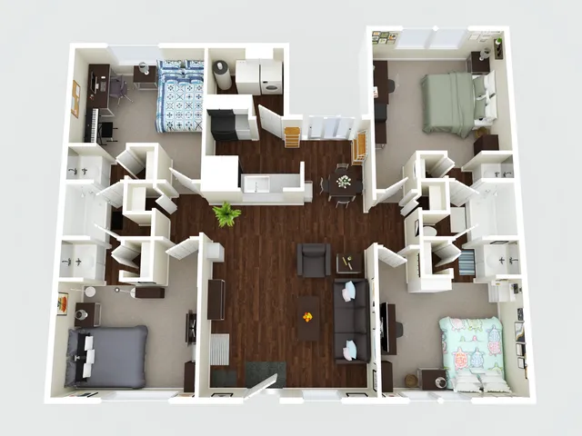 4x2 Bedroom