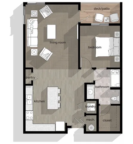 Tranquility 1-bedroom floor plan