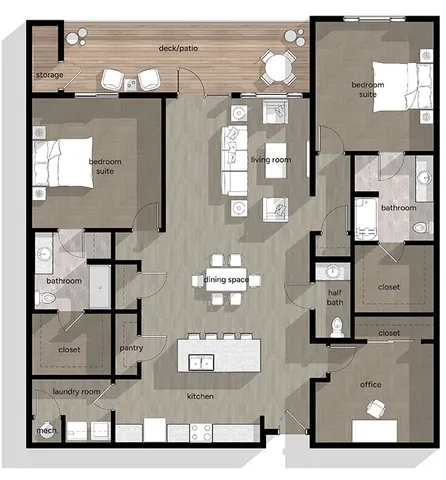 Moonstruck 2-bedroom retail floor plan