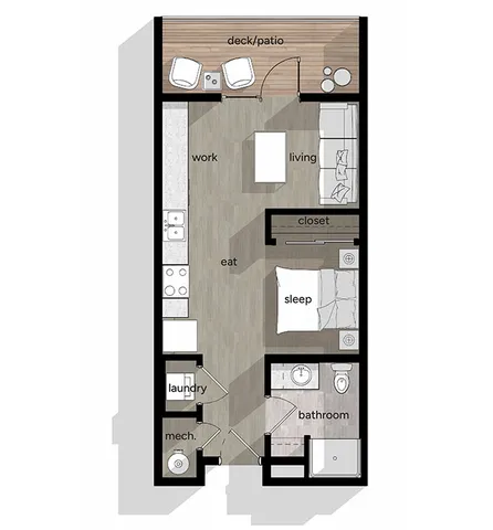 Luminous studio floor plan