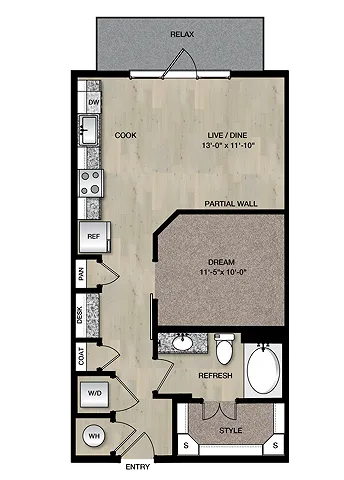 E2_Studio_One Bedroom_Paloma Village