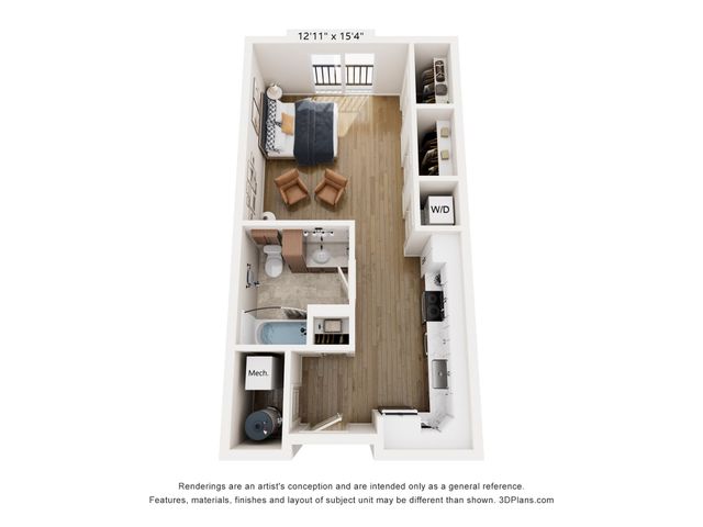 Monadnock Place - Studio Floorplan